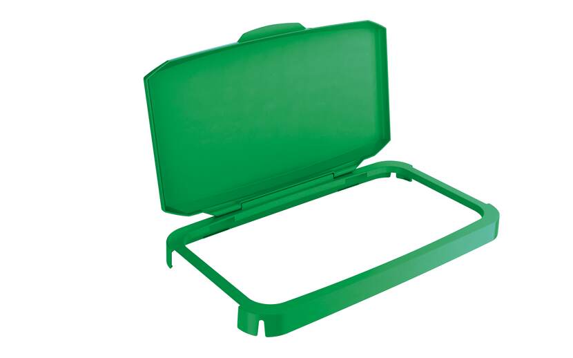Durable 510 x 285 x 73mm Green Plastic Waste Bin Lid for Durabin, 285mm
