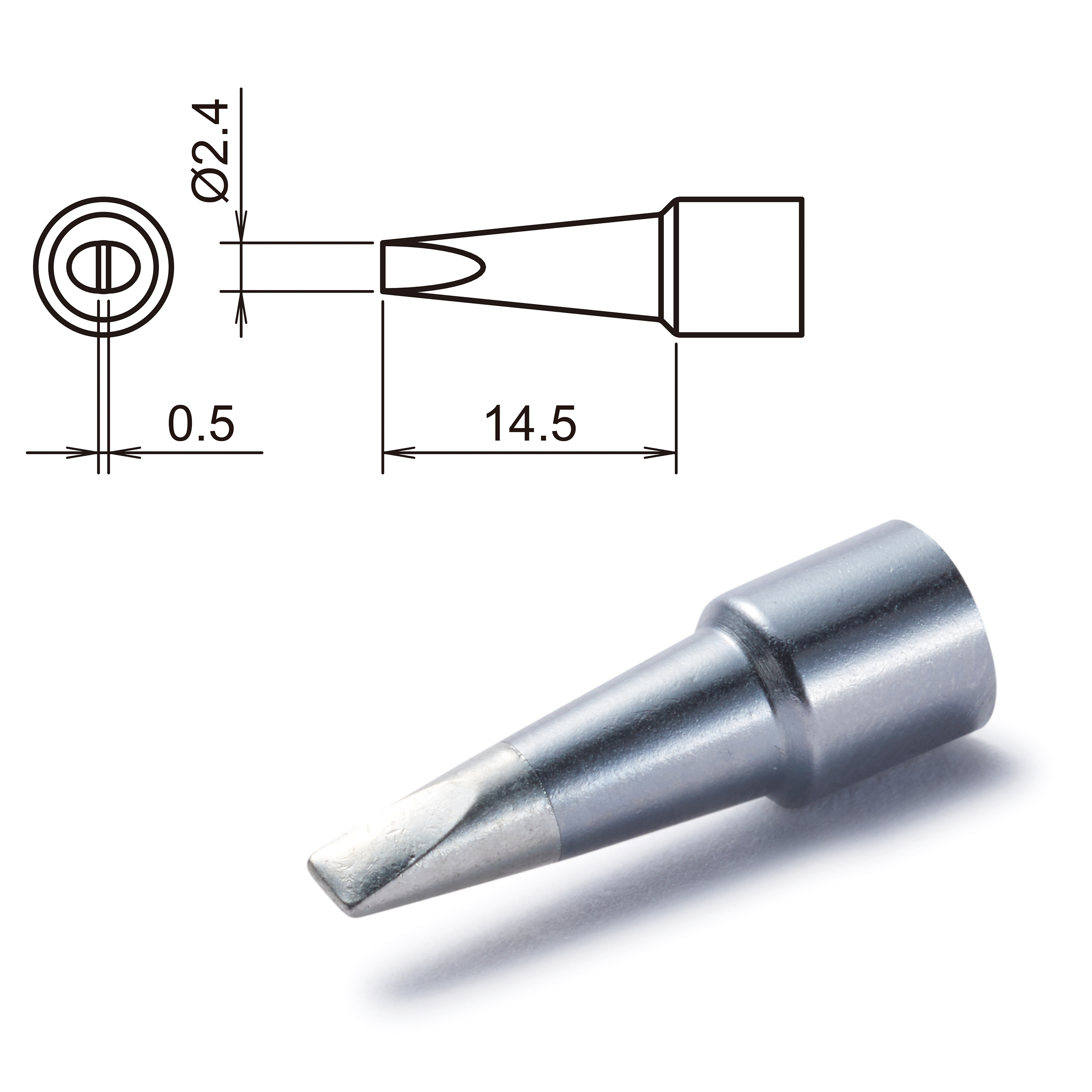 Hakko T32-D24 2.4 mm Chisel Soldering Iron Tip for use with FX-8806