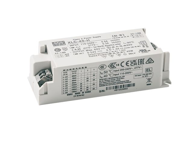 MEAN WELL LED Driver Power Supply, 60V Output, 40W Output, 1.4A Output, Constant Power Dimmable