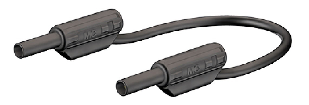 Staubli 2 mm Connector Test Lead, 10A, 600V, Black, 1m Lead Length