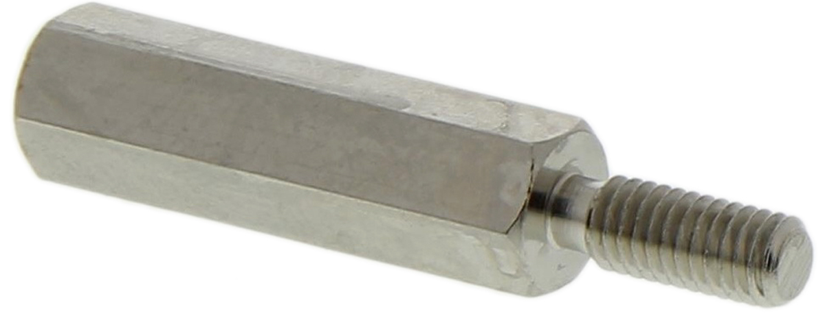 Essentra Standoff, M3 x M3 Thread, 18mm Body, Brass, Male/Female, 8mm Stud