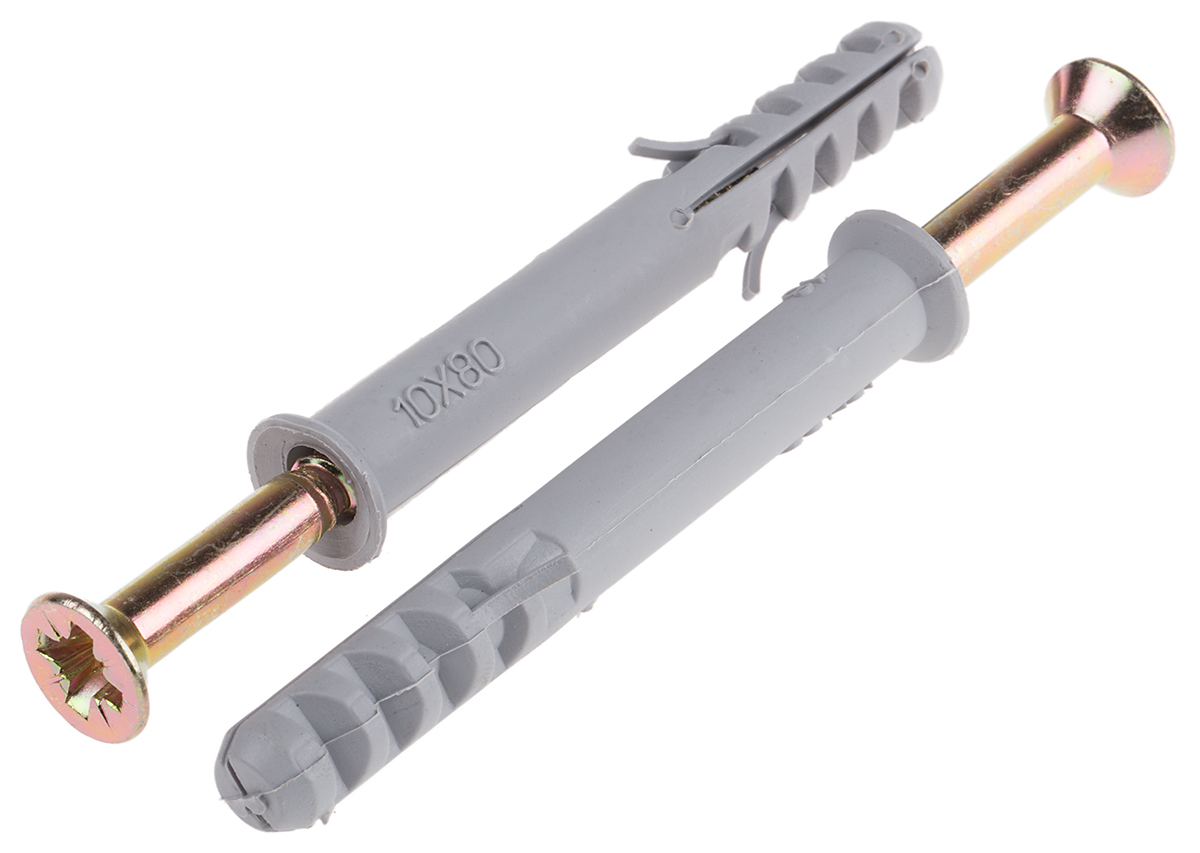 RS PRO Nylon Frame Fixings, fixing hole diameter 10mm, length 80mm