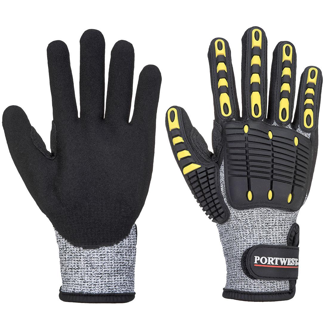 Portwest Black, Grey High Performance Polyethylene, Nitrile, Thermoplastic Rubber, Nitrile Sandy, Fibreglass, Elastic