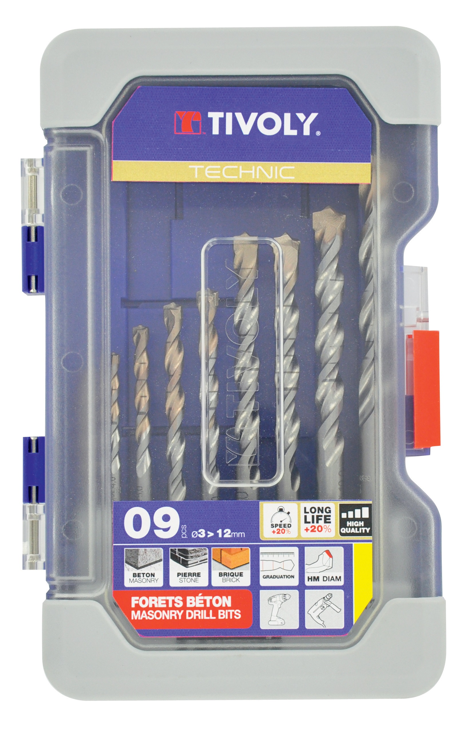 Tivoly 9-Piece, 12mm Max, 3mm Min