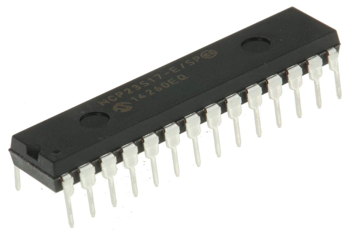 Microchip 16-Channel I/O Expander SPI 28-Pin PDIP, MCP23S17-E/SP