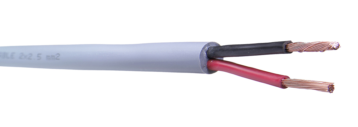 Belden70045LV Series 2 Core Speaker Cable, 1.5 mm² CSA, 6.8mm od, 100m, Black