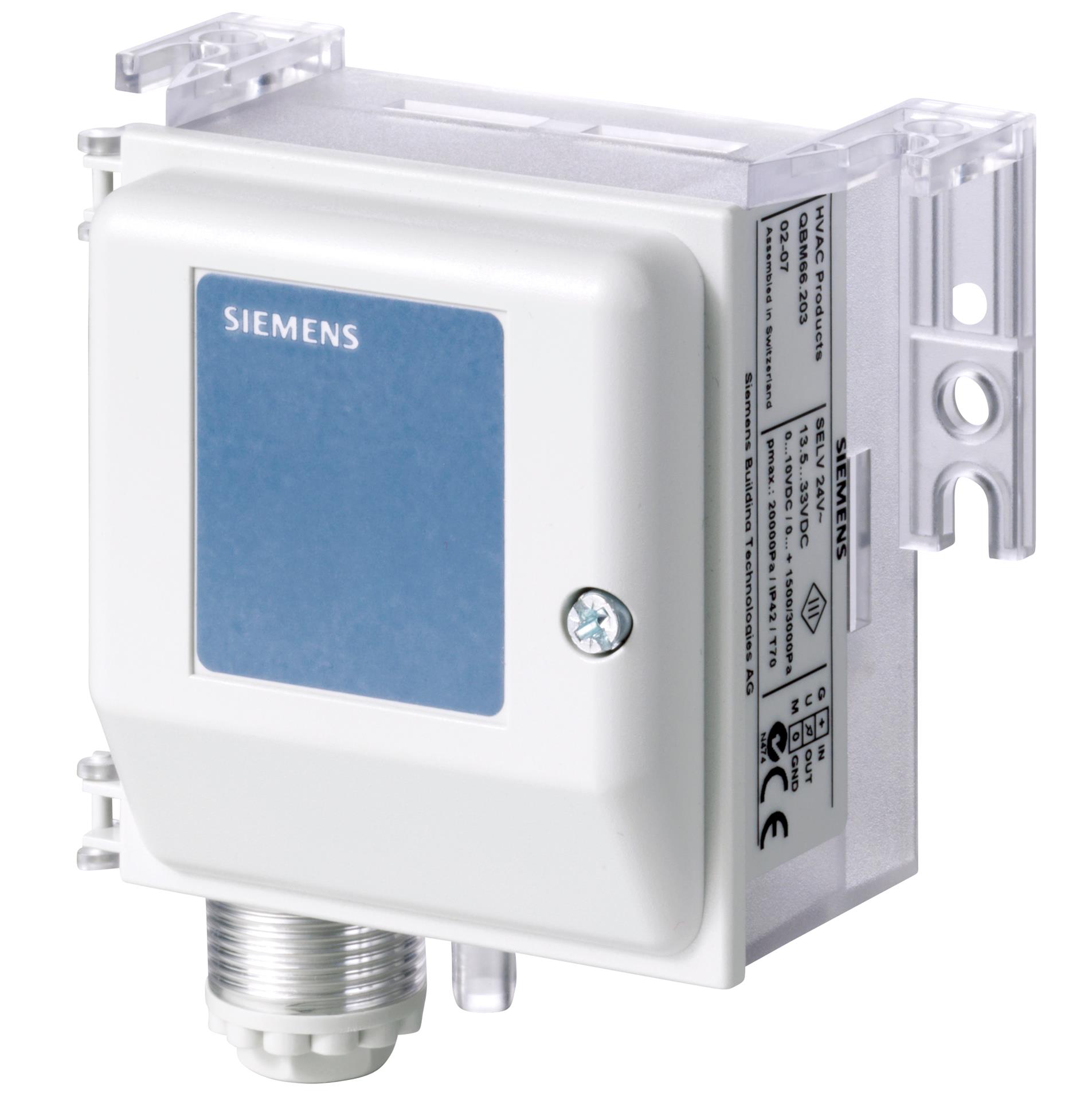 Siemens Pressure Sensor, 0Pa Min, 500Pa Max, Differential Reading