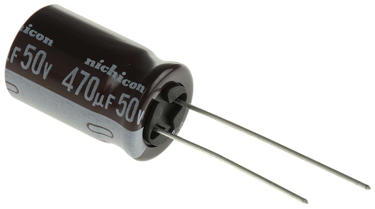 Nichicon 470μF Aluminium Electrolytic Capacitor 50V dc, Radial, Through Hole - UPS1H471MHD