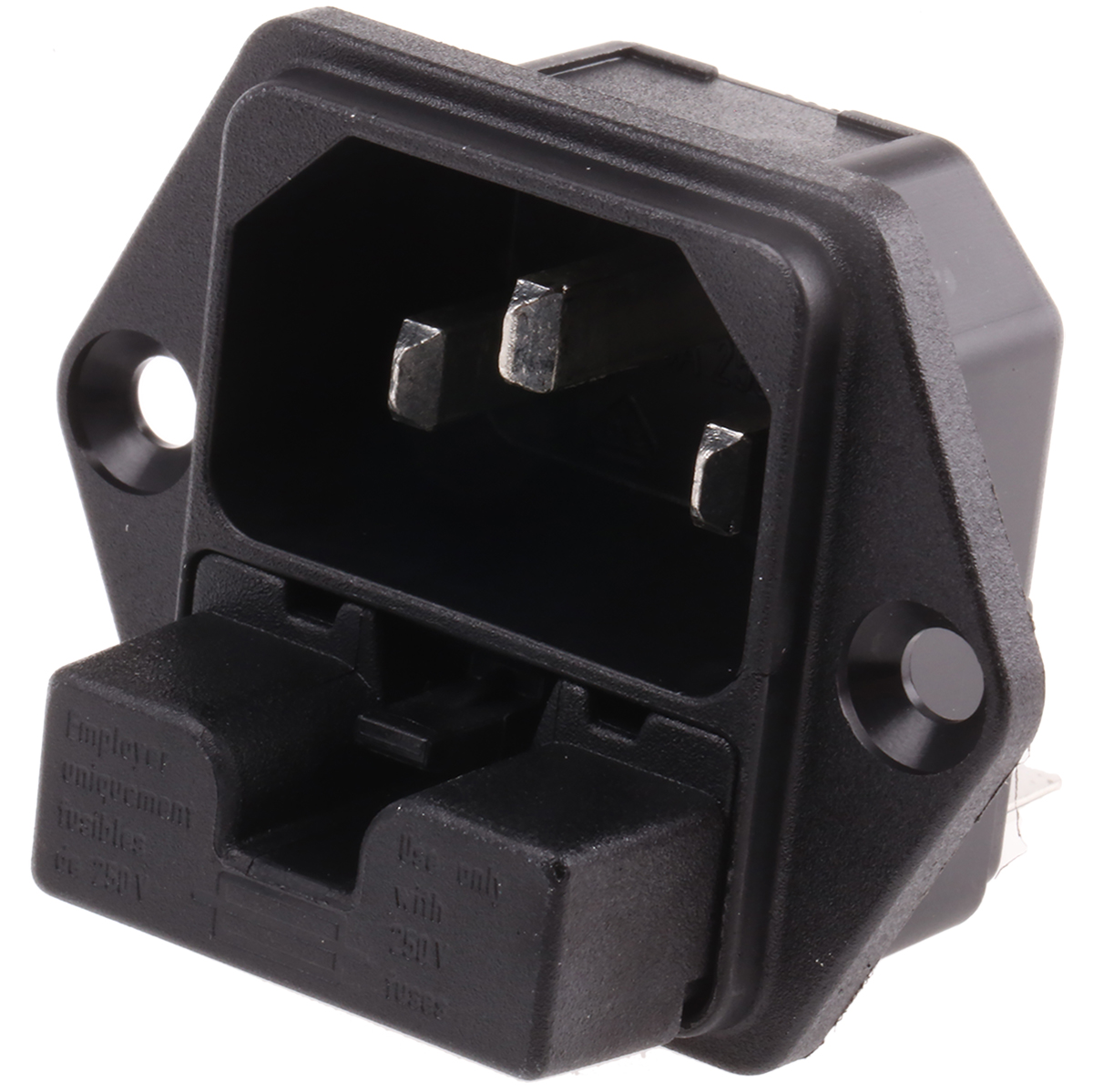 Schurter C14 Panel Mount IEC Connector Male, 10A, 250 V