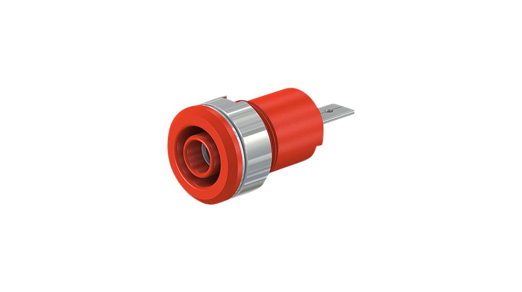 Staubli Red Socket Banana Socket, 4 mm Connector, Screw Termination, 24A, 1kV, Nickel Plating