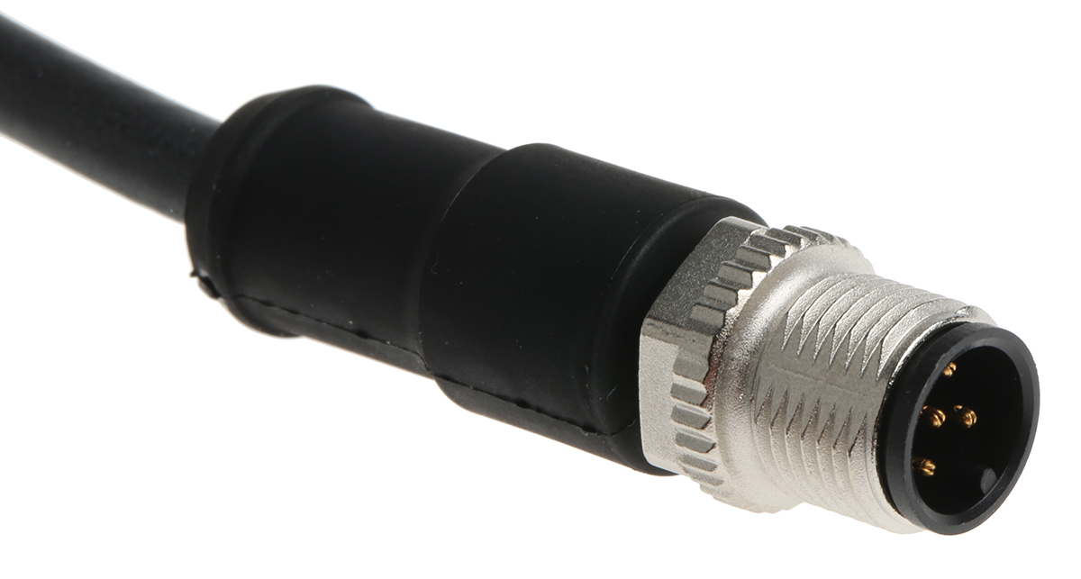 Pilz Female 4 way M12 to Male 5 way M12 Sensor Actuator Cable, 0.1 m