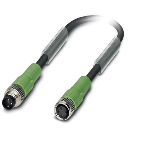 Phoenix Contact Male 3 way Plug M8 to Female 3 way Socket M8 Sensor Actuator Cable, 2.5 m