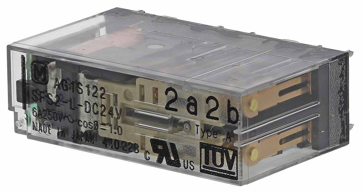 Panasonic PCB Mount Force Guided Relay, 24V dc Coil Voltage, 4 Pole, DPDT