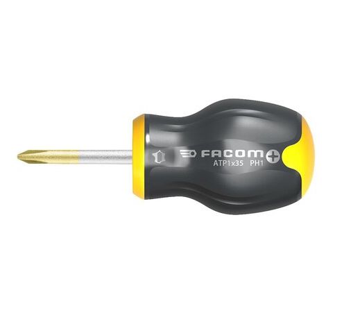 Facom Phillips Stubby Screwdriver, PH2 Tip, 35 mm Blade, 91 mm Overall