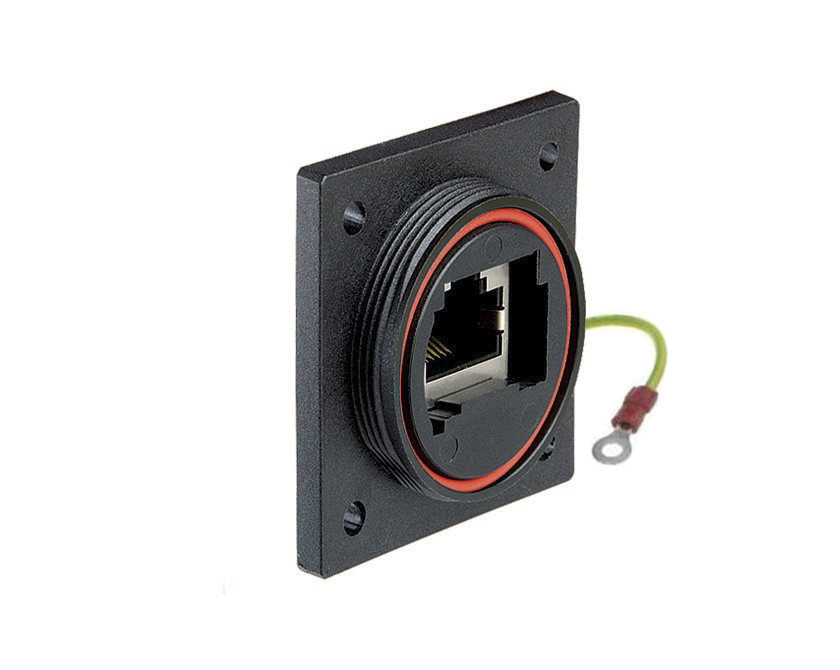 Bulgin PX0890 Series Female RJ45 Connector, Flange Mount, Cat6a Straight 1 Port