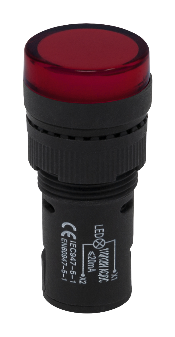 RS PRO, Panel Mount Red LED Pilot Light, 16mm Cutout, IP40, Round