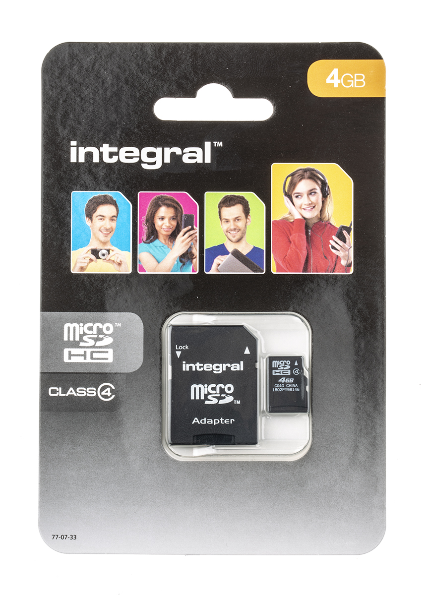 Integral Memory 4 GB MicroSDHC Micro SD Card, Class 4
