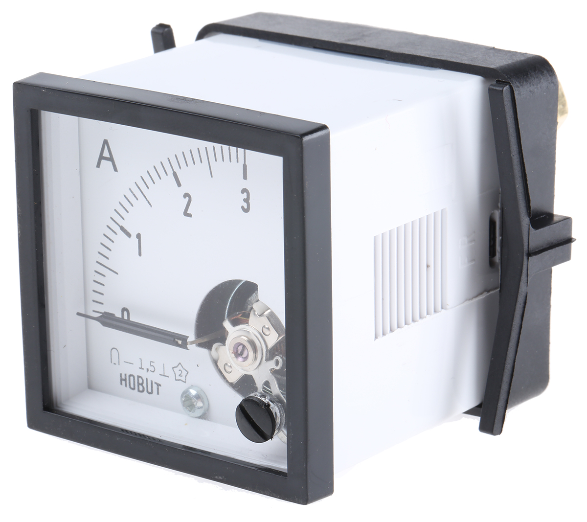 HOBUT D48MC Analogue Panel Ammeter 0/3A For Shunt 75mV DC, 48mm x 48mm Moving Coil