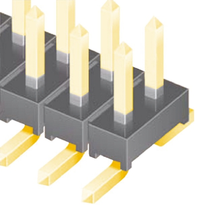 Samtec TMM Series Straight Surface Pin Header, 4 Contact(s), 2 mm Pitch, 2 Row, Unshrouded