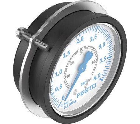 Festo G 1/4 Analogue Pressure Gauge 4bar Panel 63mm Outside Diameter
