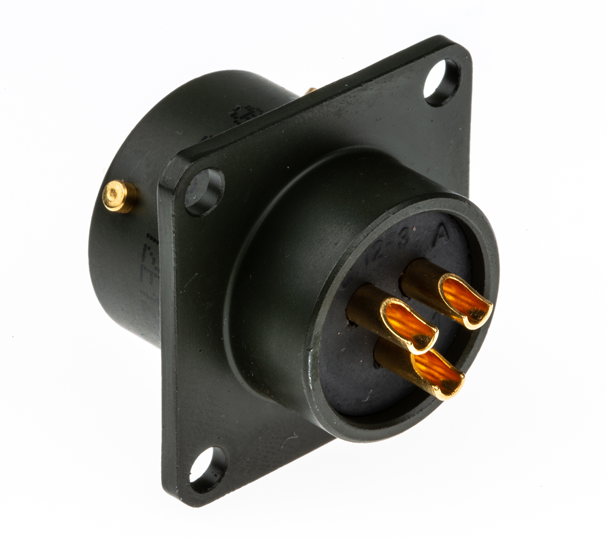 Amphenol Limited, 62GB 3 Way Box Mount MIL Spec Circular Connector ReceptacleOlive, Socket Contacts,Shell Size 12,