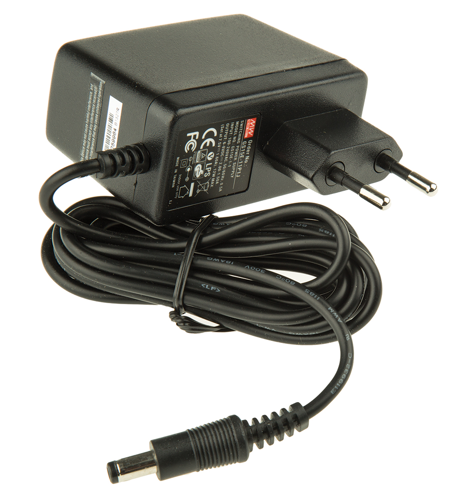 MEAN WELL 12W Plug-In AC/DC Adapter 7.5V dc Output, 1.6A Output