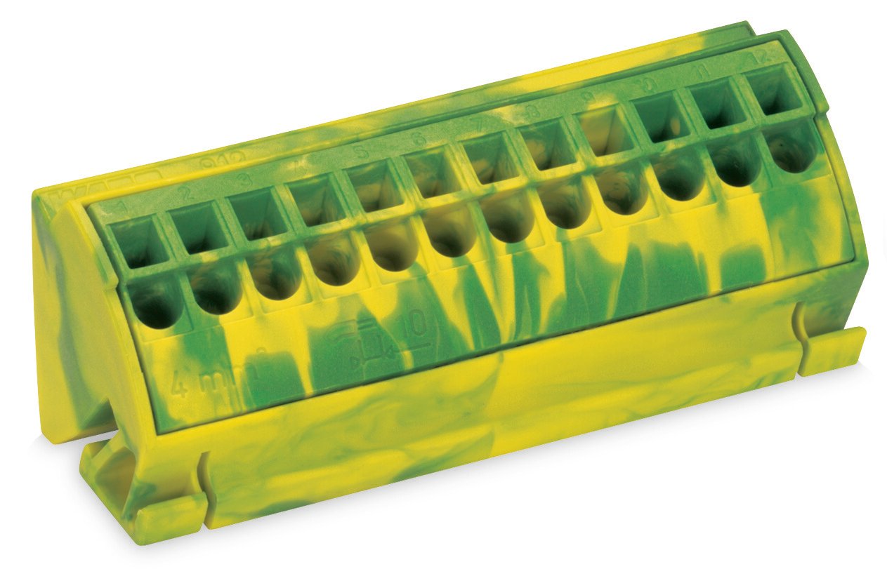 WAGO 812 Series Terminal Block, 12-Way, 20 → 12 AWG Wire, Push-In Cage Clamp Termination