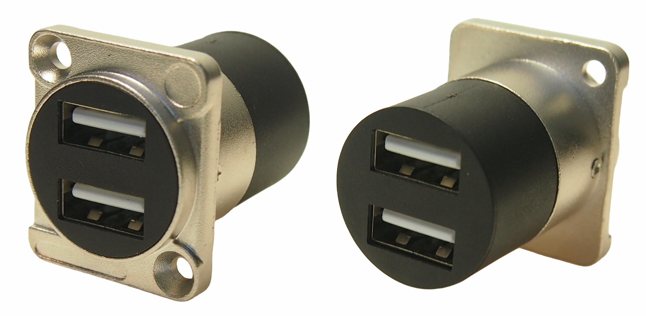 RS PRO Straight, Panel Mount, Female to Male- Dual Port Type USB 2.0 2 USB Connector