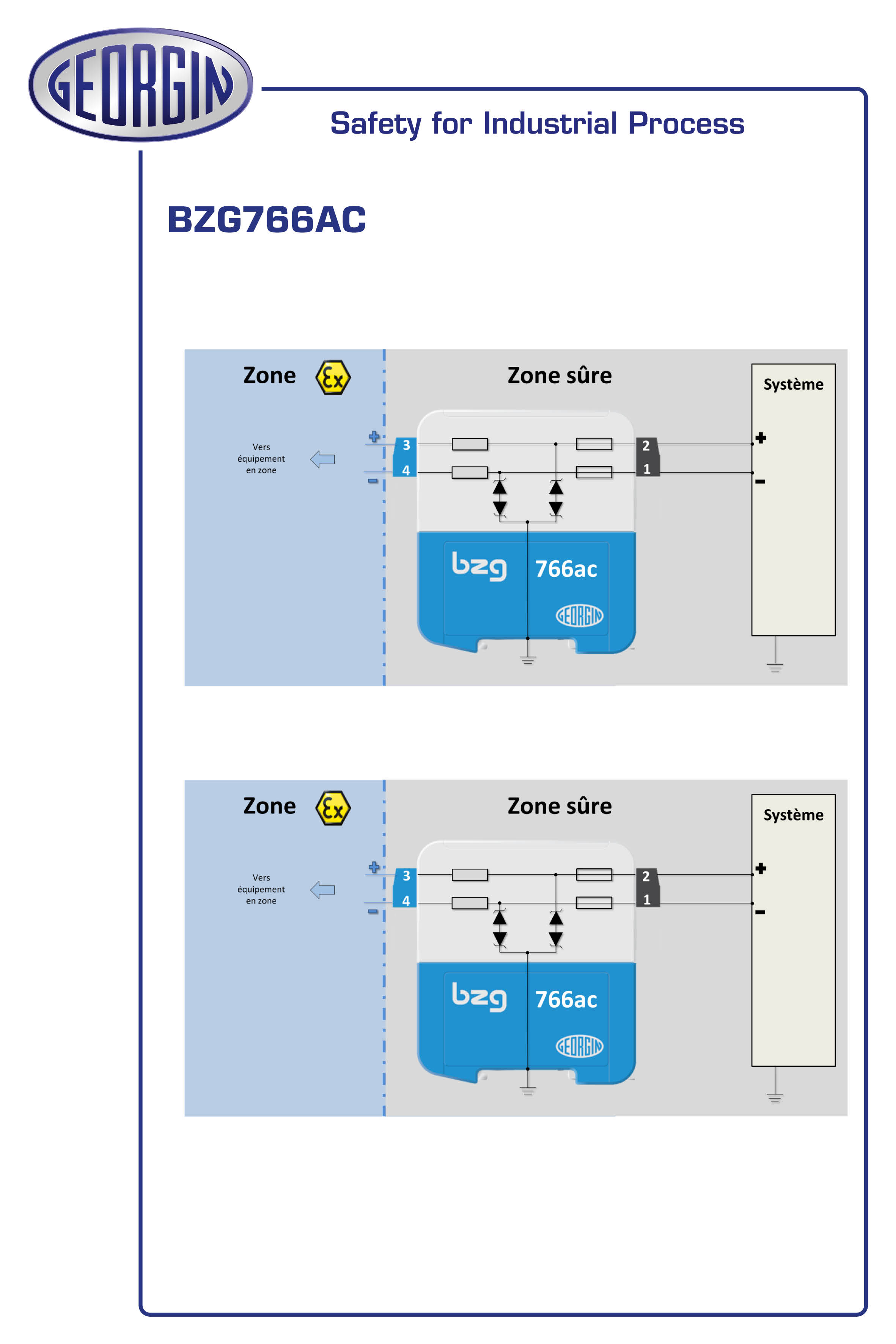 GEORGIN 1 Channel Double Zener Barrier, ATEX