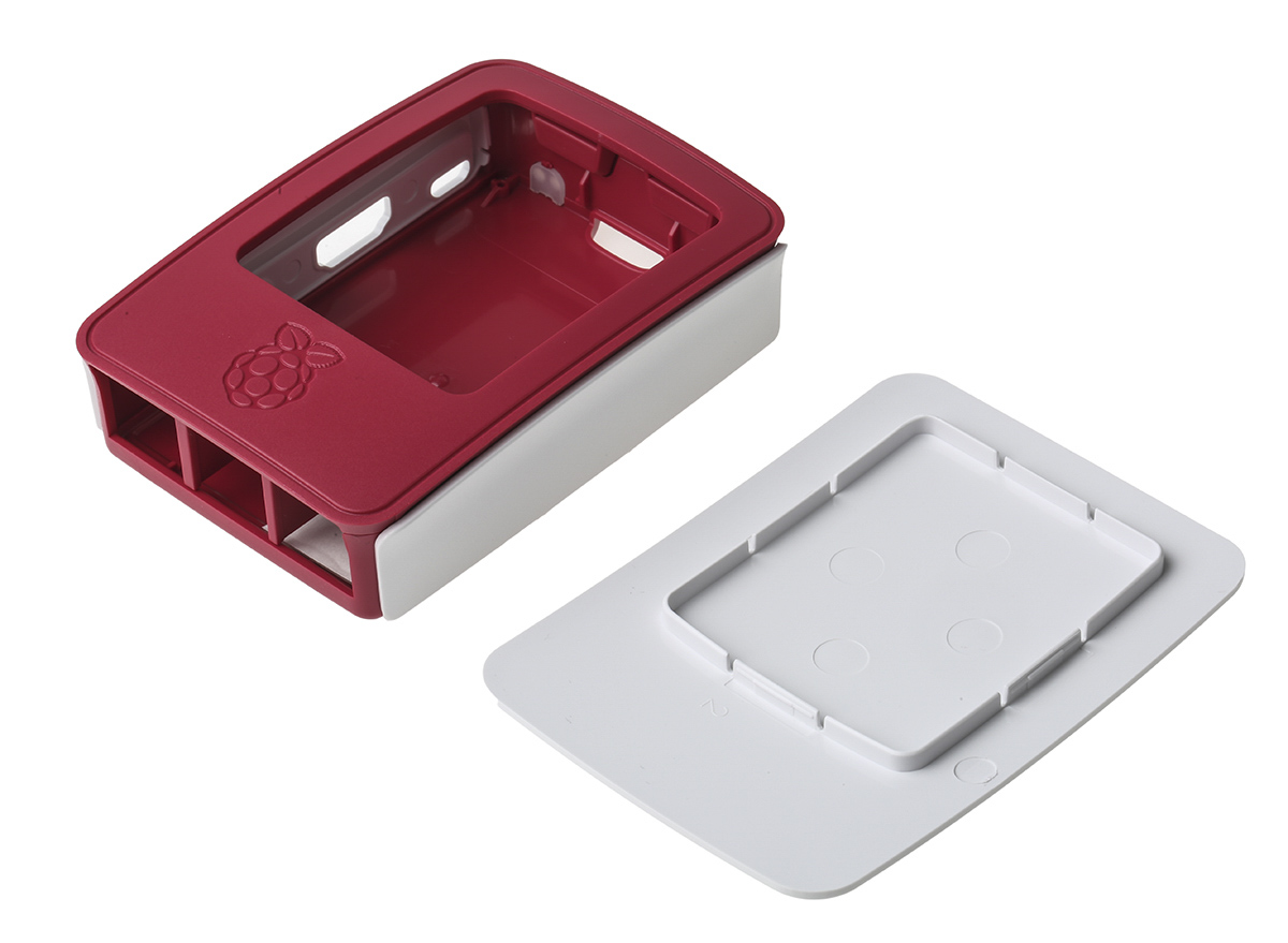 Raspberry Pi Plastic  Case for use with Raspberry Pi 2B, Raspberry Pi 3B, Raspberry Pi 3B+ in Red, White
