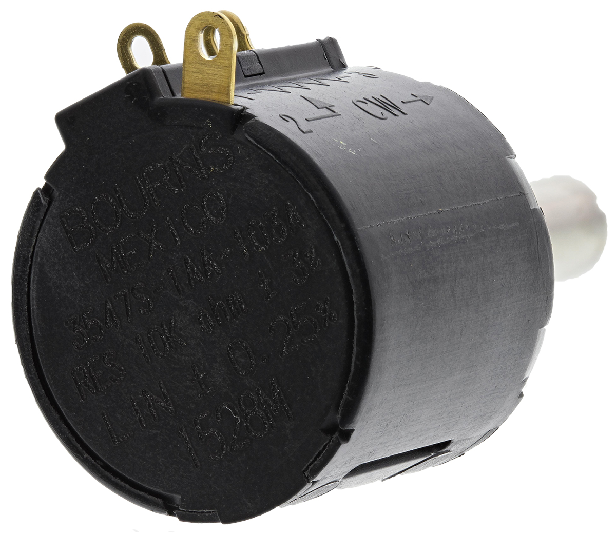 Bourns 3547 10kΩ Rotary Potentiometer 3-Turns 1-Gang Panel Mount, 3547S-1AA-103A