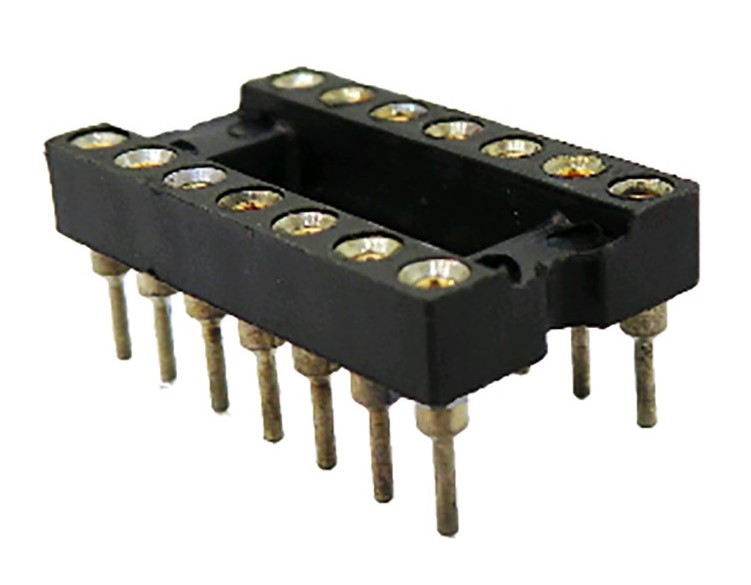 RS PRO 2.54mm Pitch 14 Way, Through Hole Turned Pin IC Dip Socket, 3A