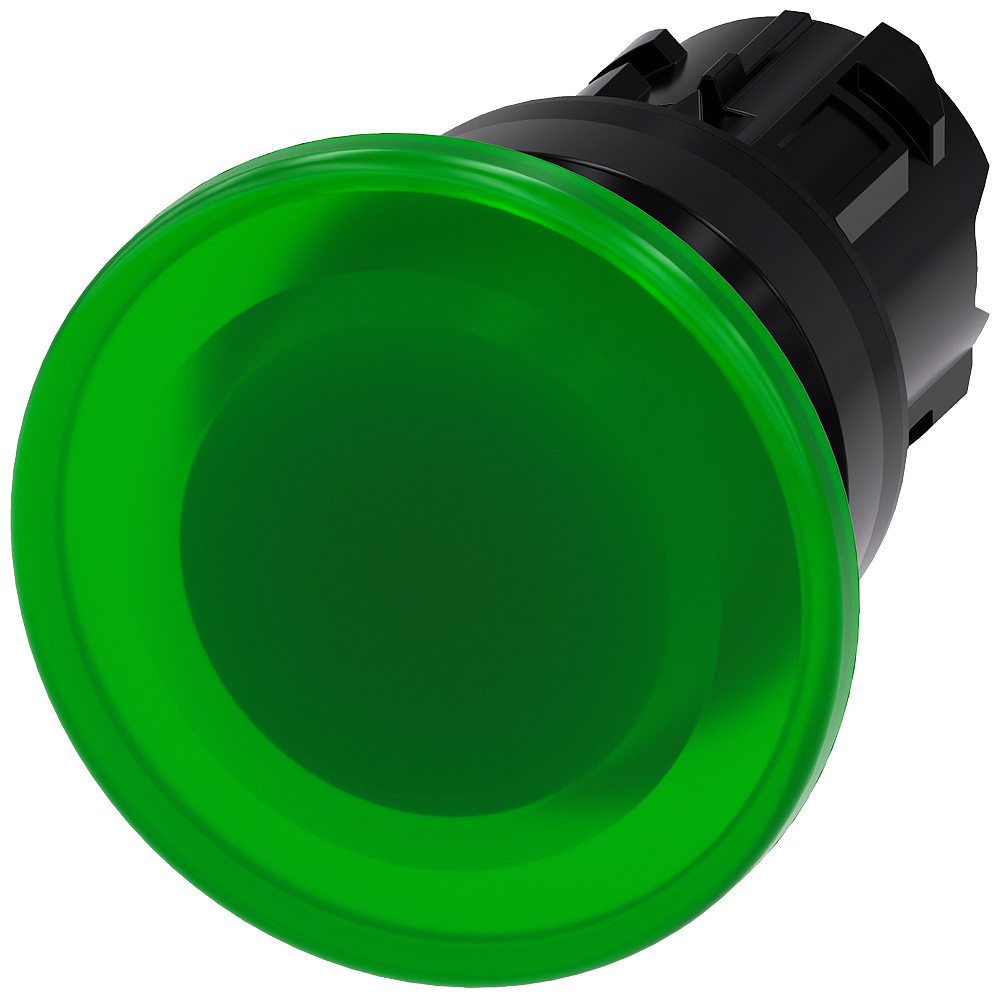 Siemens SIRIUS ACT 3SU10 Series Green Momentary Push Button Head, 22mm Cutout, IP66, IP67, IP69K