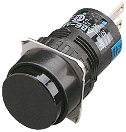 Idec Push Button Switch, Momentary, Panel Mount, 16.2mm Cutout, SPDT, 250V ac/dc, IP65