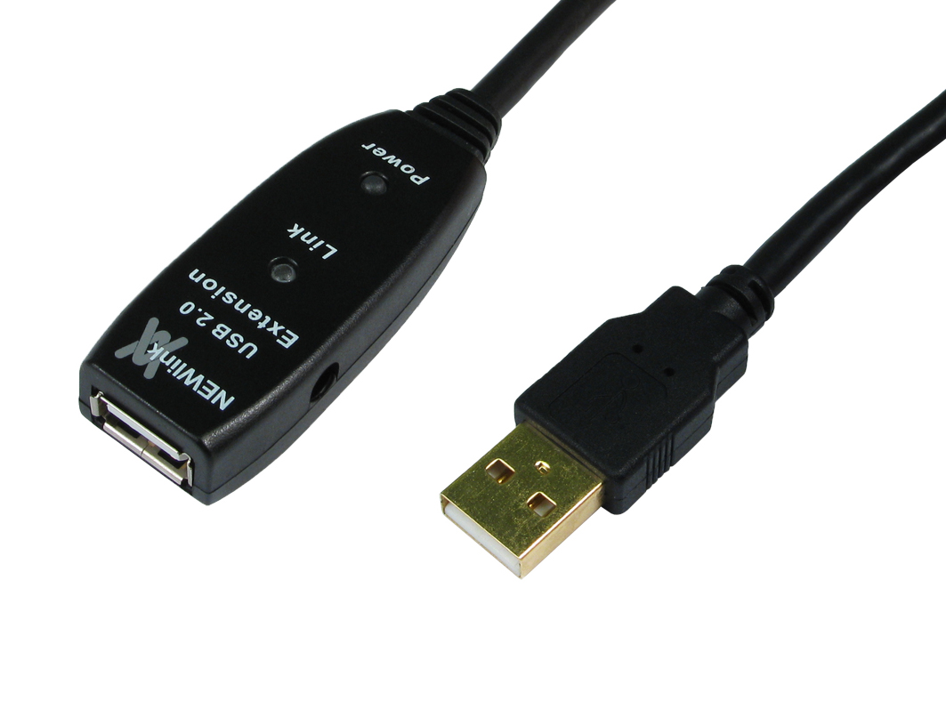 NewLink USB 2.0, Male USB A to Female USB A, 30m