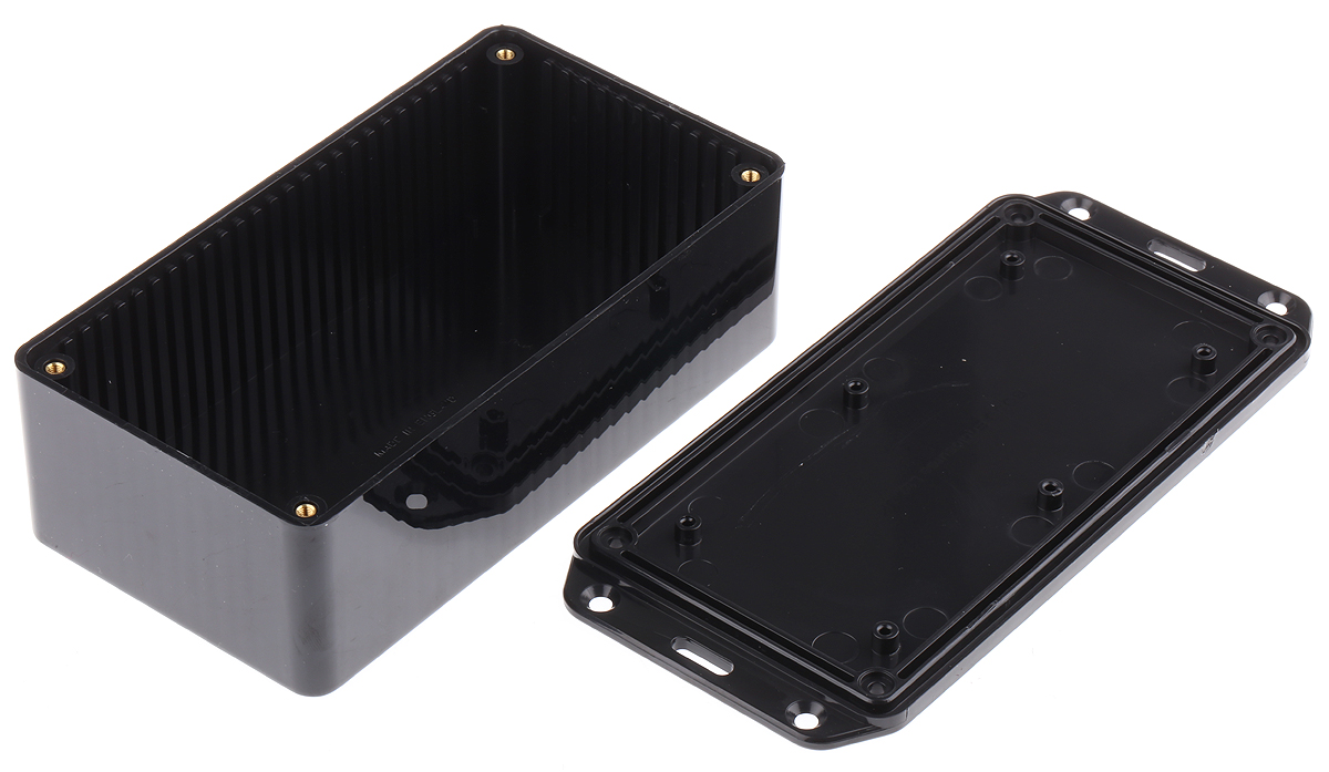CAMDENBOSS Series 2000 Series Black ABS Enclosure, IP65, Flanged, Black Lid, 170 x 80 x 50mm