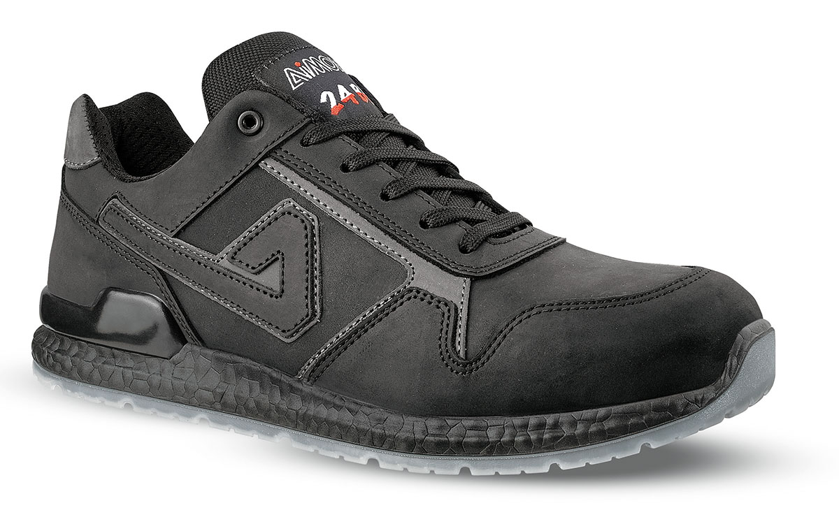 AIMONT 24 BIT Unisex Black, Grey Aluminium Toe Capped Safety Trainers, UK 3.5, EU 36