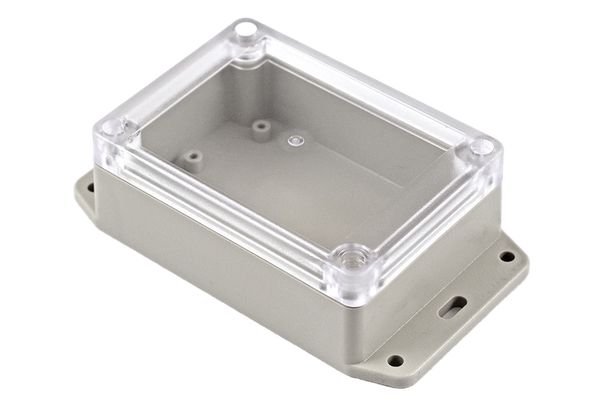 Hammond RP Series Light Grey ABS General Purpose Enclosure, IP65, Flanged, Clear Lid, 105 x 75 x 40mm
