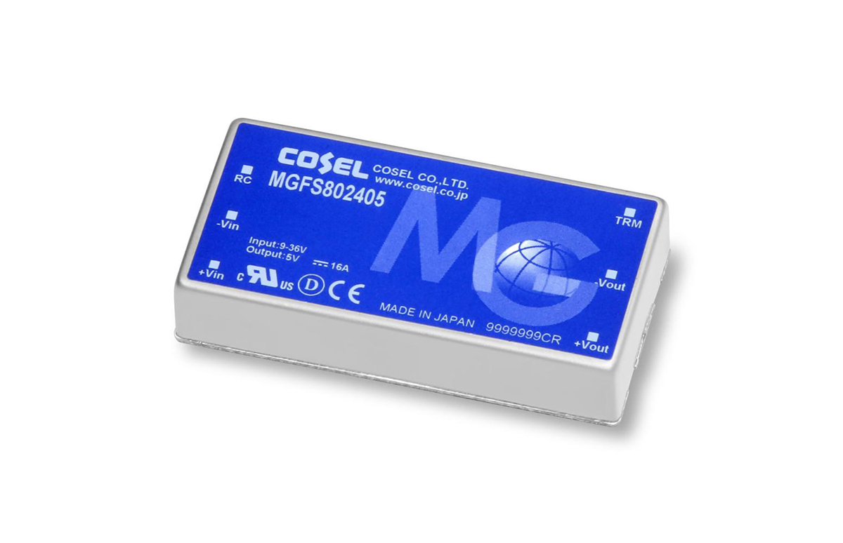 Cosel MGF DC-DC Converter, 12V dc/ 6.7A Output, 9 → 36 V dc Input, 80.4W, PCB Mount, +85°C Max Temp -40°C Min