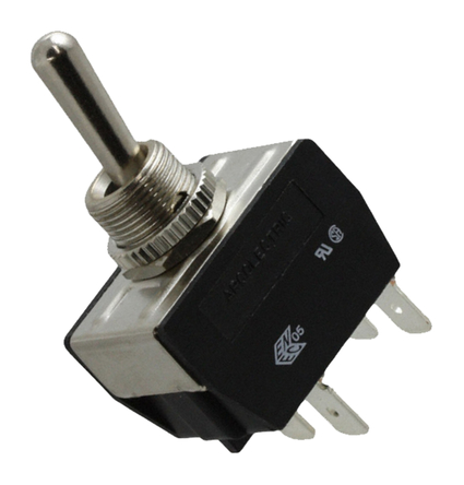 Arcolectric (Bulgin) Ltd Toggle Switch, Panel Mount, On-On, DPDT, Tab Terminal, 250V ac