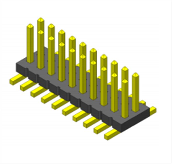 Samtec FTS Series Straight Surface Pin Header, 3 Contact(s), 1.27 mm Pitch, 2 Row, Unshrouded