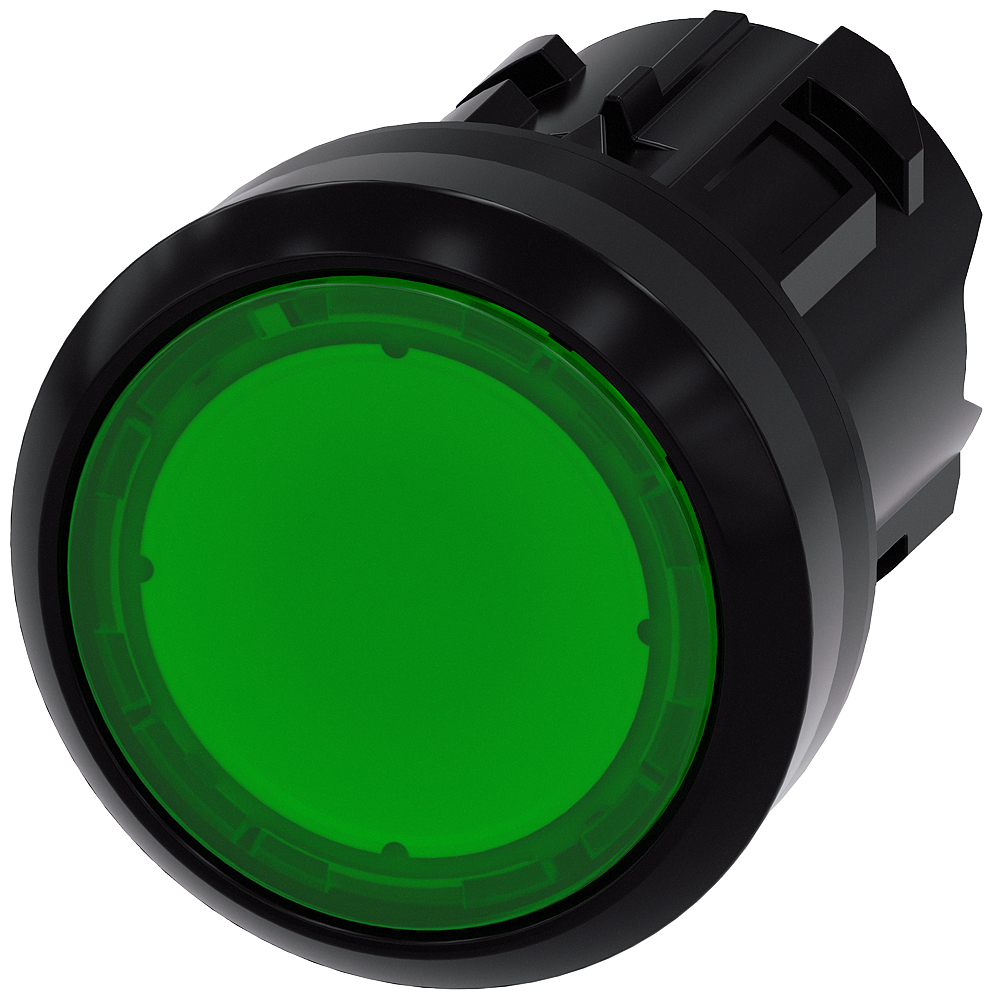 Siemens Green Pilot Light Head, 22mm Cutout SIRIUS ACT 3SU10 Series