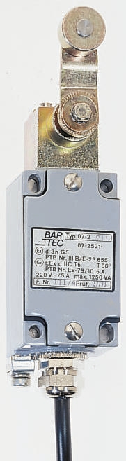 Bartec Plunger Limit Switch, NO/NC, IP66, Plastic Housing, 400V ac Max, 7A Max