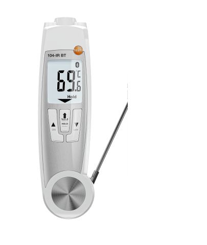 Testo TESTO 104-IR BT Infrared Thermometer, -50°C Min, +50°C Max, ±1 Accuracy, °C Measurements UKAS