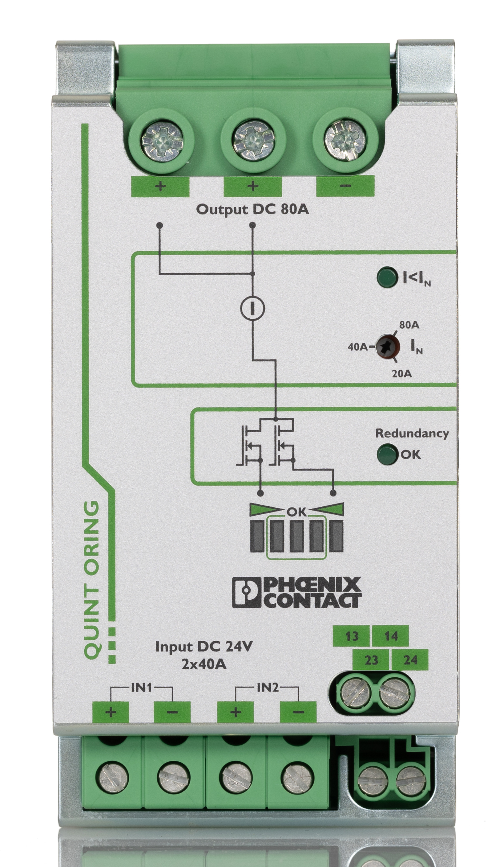 Phoenix Contact Redundancy module, QUINT-ORING/24DC/2X40/1X80 Series