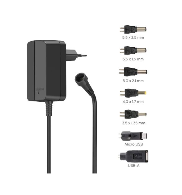 Hama 12W Plug-In Plug In Power Supply 3 → 12V Output, 1A Output