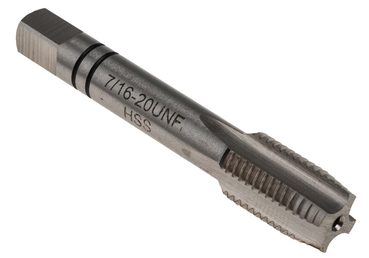 RS PRO Threading Tap HSS 1-Piece UNF Standard Hand Tap 7/16-20UNF Thread