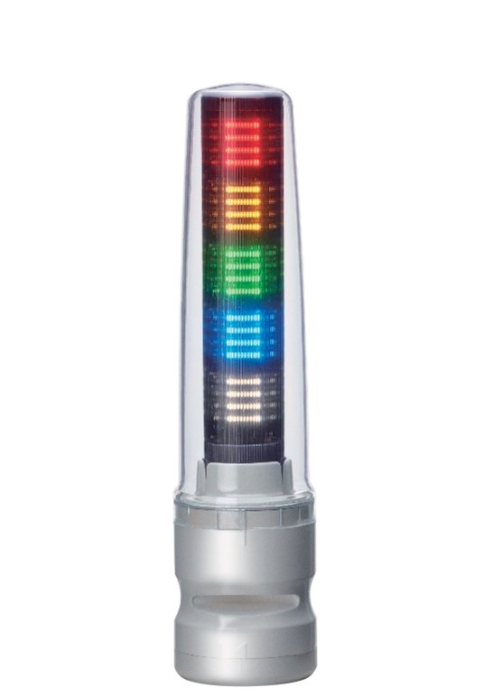 Patlite LS7 Series Clear Buzzer Signal Tower, 5 Lights, 24 V dc, Direct Mount