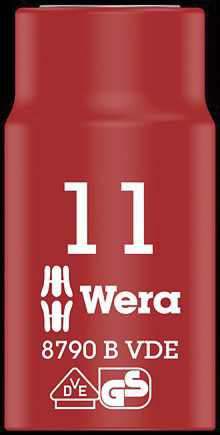 Wera 3/8 in Drive 15mm Insulated Standard Socket, 6 point, VDE/1000V, 46 mm Overall Length