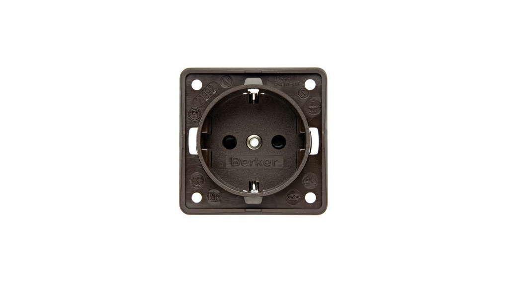 Berker 941 Brown Plug Socket, 16A, Type F - German Schuko